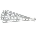 Mètre pliant en PVC, 2,0 m, blanc