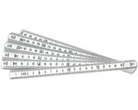 Mètre pliant en PVC, 2,0 m, blanc