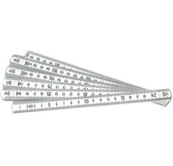 Mètre pliant en PVC, 2,0 m, blanc