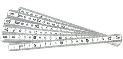 PVC folding meter, 2.0 m, white