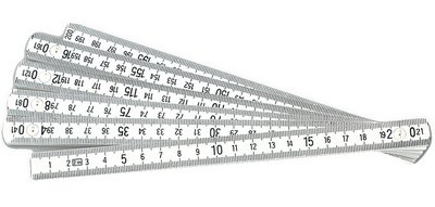 Mètre pliant en PVC, 2,0 m, blanc