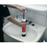 Pompe de débouchage d'évier, blanc/rouge