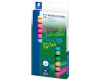 Craie pour tableau, étui en carton de 12, assorti