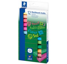 Craie pour tableau, étui en carton de 12, assorti
