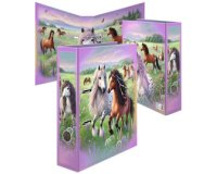 Classeur à motif 'Le monde des chevaux', A4