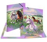 Chemise à élastique 'Le monde des chevaux', carton, A3