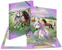 Chemise à élastique 'Le monde des chevaux', carton, A3