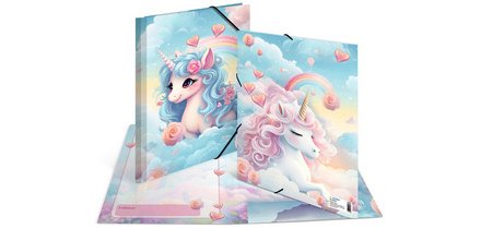 Chemise à élastique 'Happy Unicorns', carton, A4