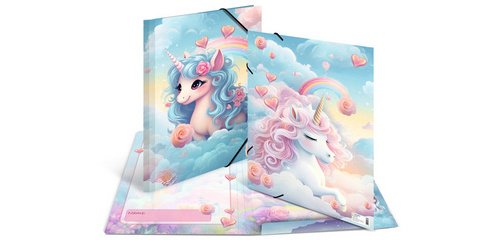 Chemise à élastique 'Happy Unicorns', carton, A3