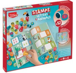 Creativ Coffret 52 tampons 'Lettres & Animaux'