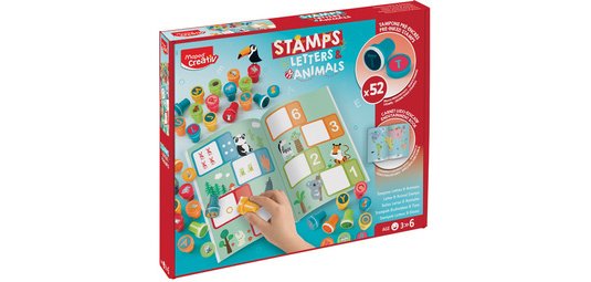 Creativ Coffret 52 tampons 'Lettres & Animaux'