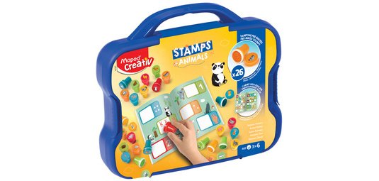 Creativ Set de tampons 'ANIMAUX', dans une mallette