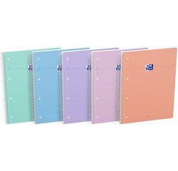 Cahier à spirale Smart Pastel, A4+, Seyès, assorti