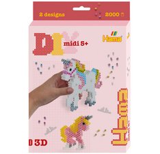 Hama Perles à repasser midi 3D 'Licornes', coffret cadeau