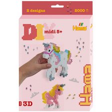 Hama Perles à repasser midi 3D 'Licornes', coffret cadeau