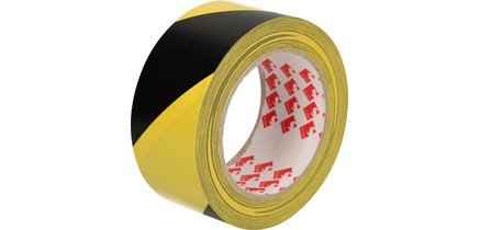 Floor marking tape, 50 mm x 33 m, black/yellow