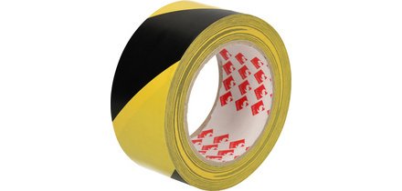 Bande de marquage au sol, 50 mm x 33 m, noir/jaune