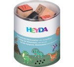 Jeu de tampons à motif 'Dinosaure', boîte ronde