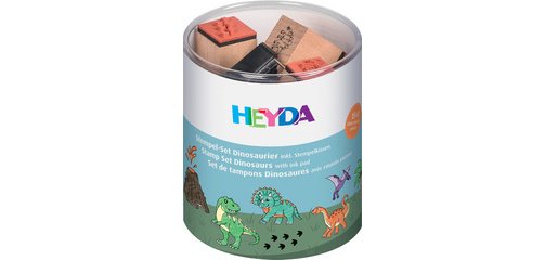 Jeu de tampons à motif 'Dinosaure', boîte ronde