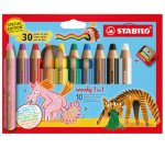 Crayon multi-talents woody 3 en 1, étui de 10 30 ans