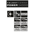 Racket voor squash Power 4000, zwart/oranje