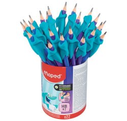 Crayon de papier avec guide-doigt, pot de 22