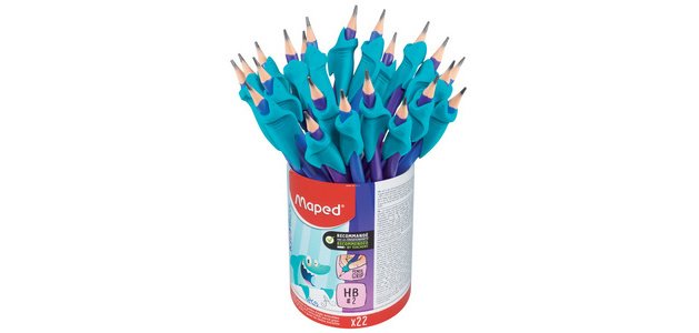Crayon de papier avec guide-doigt, pot de 22