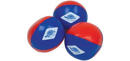 Balle de jonglage, set de 3, rouge/bleu