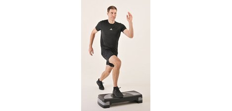 Fitness stepper, blue/gray