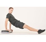 Stepper de fitness, bleu/gris