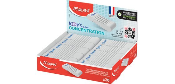 Gomme en plastique KIDY learn CONCENTRATION,présentoir