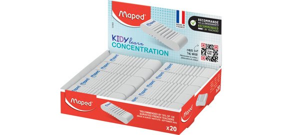 Gomme en plastique KIDY learn CONCENTRATION,présentoir