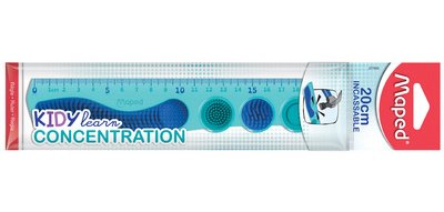 Règle plate KIDY learn CONCENTRATION, 200 mm, bleu