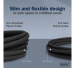 Câble de brassage Slim, cat. 6A, F/FTP, 0,5 m, gris