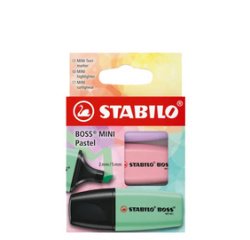 De_rotulador stabilo boss fluorescente mini pastel estuche de 3 unidades colores surtidos