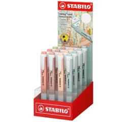 De_rotulador stabilo fluorescente fino swing cool nature colors expositor de 16 unidades colores surtidos