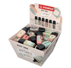 De_rotulador stabilo boss fluorescente mini naturevibes expositor bombonera de 50 unidades colores surtidos