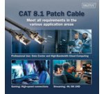 Câble de brassage, cat. 8.1, S/FTP, 0,5 m, noir