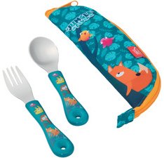 PICNIK Set de couverts JUNGLE FEVER, 3 pièces, bleu