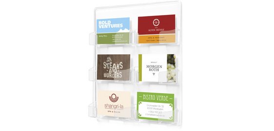 Wall-mounted business card holder