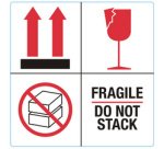 Étiquette 'FRAGILE / DO NOT STACK'