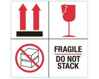 Étiquette 'FRAGILE / DO NOT STACK'