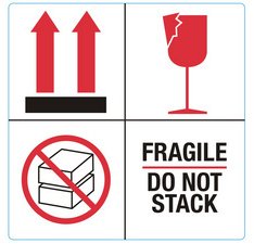 Étiquette 'FRAGILE / DO NOT STACK'