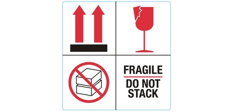 Étiquette 'FRAGILE / DO NOT STACK'