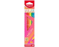 Crayon de couleur triangulaire NEON, étui carton de 6