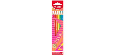 Dreieckiger NEON-Farbstift, Kartonetui mit 6 Stück