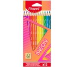 Crayon de couleur triangulaire NEON, étui carton de 6