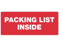 Étiquette 'PACKING LIST INSIDE'