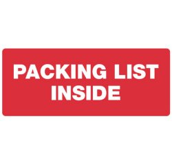 Étiquette 'PACKING LIST INSIDE'