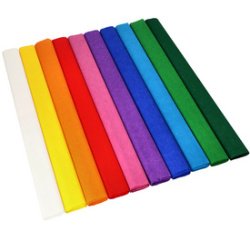 Rouleau de papier crépon, 500 mm x 2,5 m, assorti